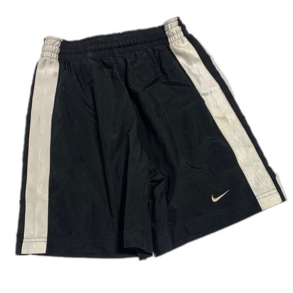 Nike Black Shorts with Cream Stripes - Boys Small Size 8- 4222‎